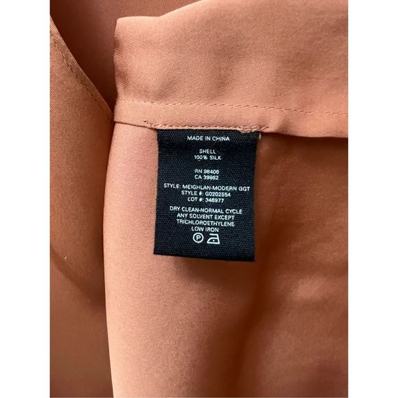 Theory Meighlan Modern Silk Sleeveless Top Brown Rust 0143 - Picture 3 of 4